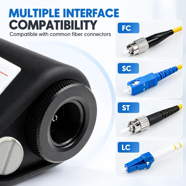 Alt view image 5 of 7 - 400x Handheld Fiber Optic Microscope Inspection Tool Portable Microscope Fiber Optic Tools Lighted Pocket Microscope LED Light Coaxial Illumination 2.5mm FC SC ST and 1.25mm LC Adapter