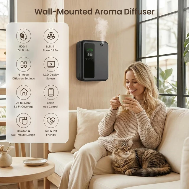 Alt view image 2 of 6 - Waterless Essential Oil Diffuser for Large Room, 500ml Hotel Scent Diffuser