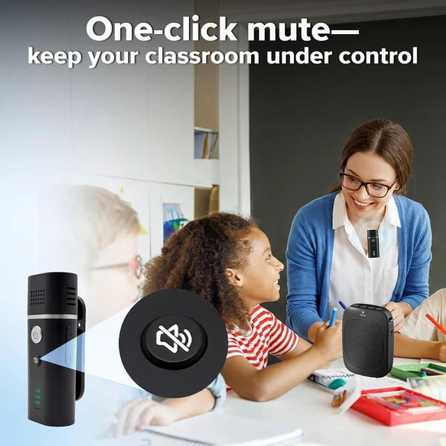 Alt view image 6 of 7 - 15W Voice Amplifier with Wireless Lapel Microphone