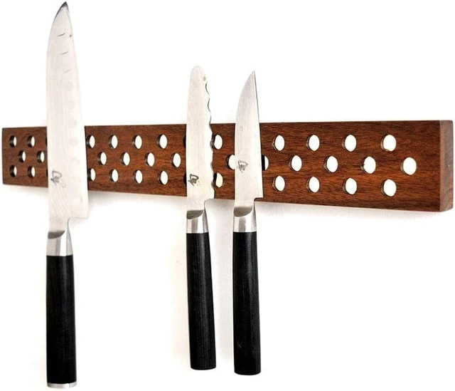 Main image of Magnetic Wooden Knife Bar Holder Strip, Cherry or Walnut, 12, 16, 20, or 24 Inch (16 Inch, Walnut)