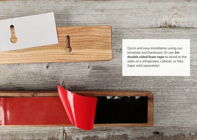 Alt view image 3 of 6 - Magnetic Wooden Knife Bar Holder Strip, Cherry or Walnut, 12, 16, 20, or 24 Inch (16 Inch, Walnut)