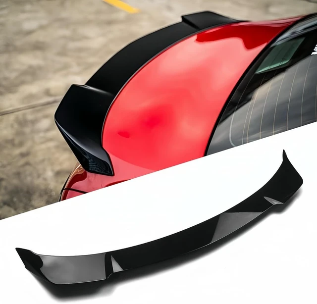 Alt view image 3 of 6 - Rear Spoiler Compatible with 2018-2024 Toyota Camry SE XSE L LE XLE Hybrid, V2 Style Fits for 2018 2019 2020 2021 2022 2023 2024 Sedan, Trunk Duckbill High Kick Wing Lip Glossy Black