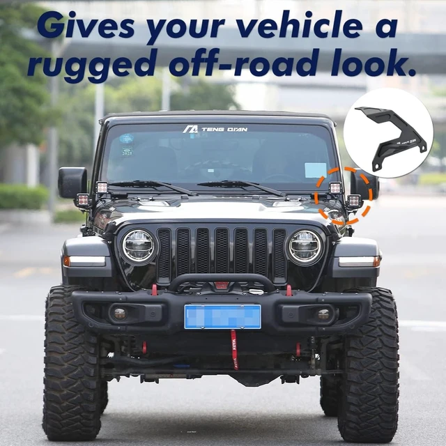 Alt view image 6 of 7 - Dual A Pillar Light Mount Fit for Jeep Wrangler JL/JLU 2018-2025