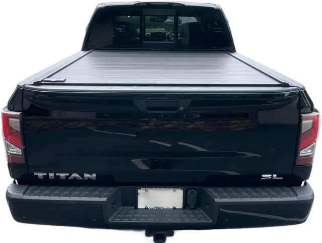 Alt view image 3 of 7 - Rear Tailgate Molding Cap Spoiler Replacement Compatible with Nissan Titan 2016-2024 Tail Gate Protector 93486-EZ00A 93486-9FV0A