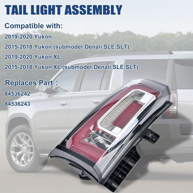 Alt view image 2 of 7 - Tail Light Compatible with Yukon 2015 2016 2017 2018 2019 2020 Left