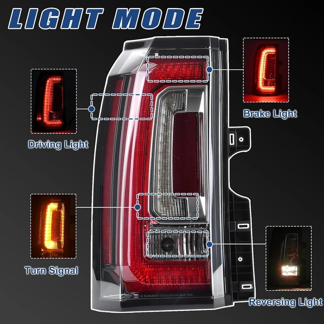 Alt view image 4 of 7 - Tail Light Compatible with Yukon 2015 2016 2017 2018 2019 2020 Left