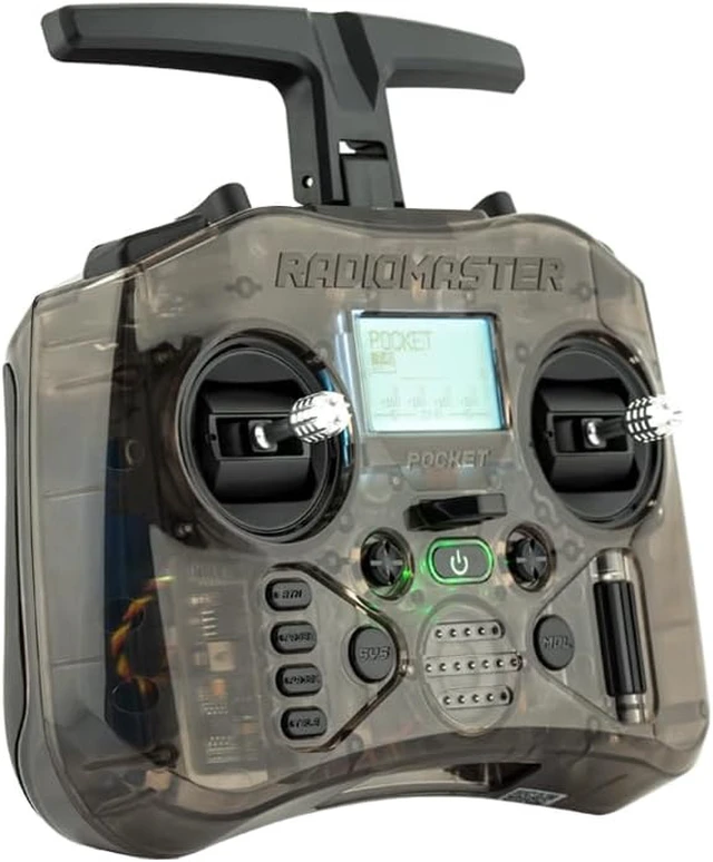 Alt view image 2 of 5 - RadioMaster Pocket Portable Remote Controller Hall Gimbal EdgeTX Built in LED Light Mode 2 (Charcoal, ELRS)