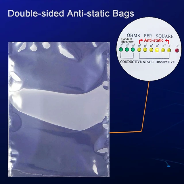 Alt view image 3 of 6 - 10Pcs Huge Open Top Antistatic Bags19.69x27.56in Big Extra Large Anti-Static Shielding ESD Bag with Sticks for Motherboard GPU Graphics Card Electronics