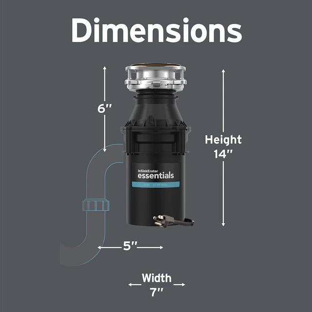 Alt view image 3 of 7 - ES50 W/C, 1/2 HP Continuous Feed Garbage Disposal with Cord