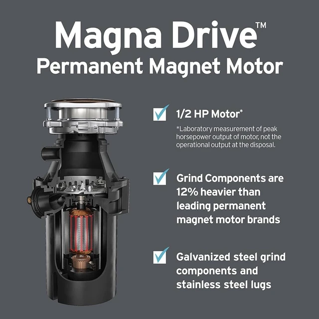 Alt view image 4 of 7 - ES50 W/C, 1/2 HP Continuous Feed Garbage Disposal with Cord