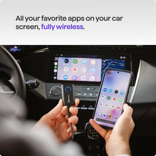 Alt view image 7 of 7 - TWO+ Compatible with Android Auto & Carplay 2-in-1 Wireless Adapter