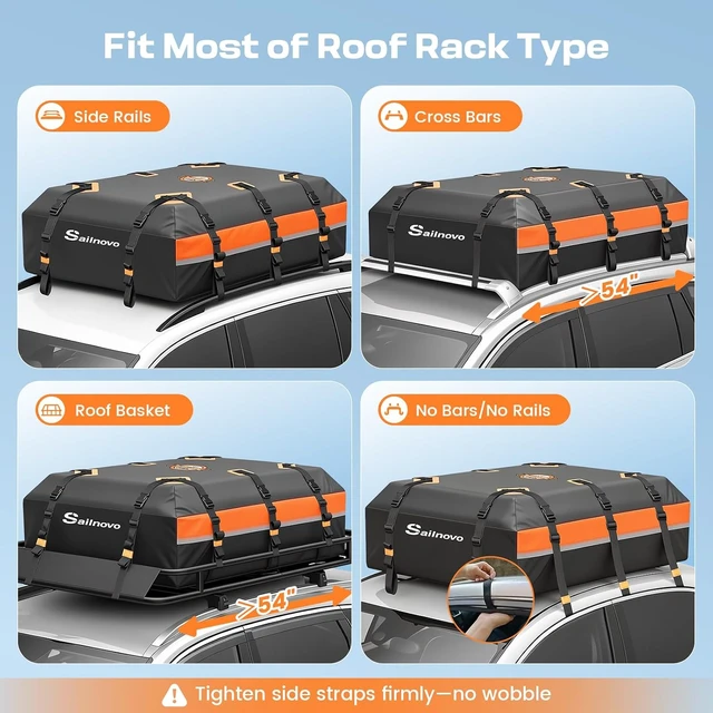 Alt view image 5 of 7 - Car Rooftop Cargo Carrier 21 Cubic Feet Waterproof Soft Roof Bag