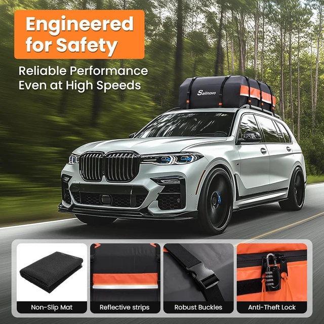 Alt view image 6 of 7 - Car Rooftop Cargo Carrier 21 Cubic Feet Waterproof Soft Roof Bag
