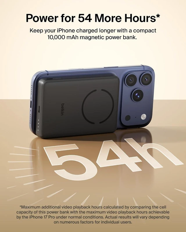 Alt view image 2 of 7 - 10000mAh Qi2 15W Slim Magnetic Power Bank with USB C Cable