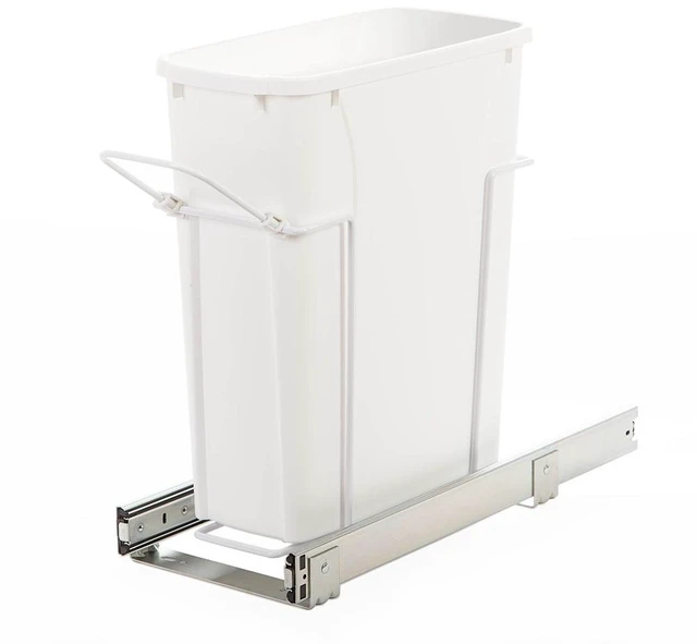 Main image of SBM9-1-20WH 8.38 in. W x 20 in. D x 17.31 in. H In Cabinet Pull-Out Bottom Mount 20qt Trash Can