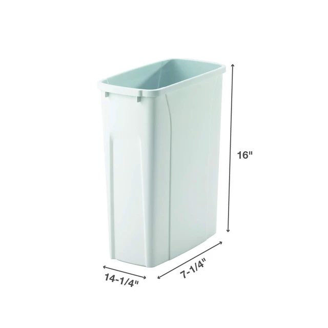 Alt view image 4 of 7 - SBM9-1-20WH 8.38 in. W x 20 in. D x 17.31 in. H In Cabinet Pull-Out Bottom Mount 20qt Trash Can
