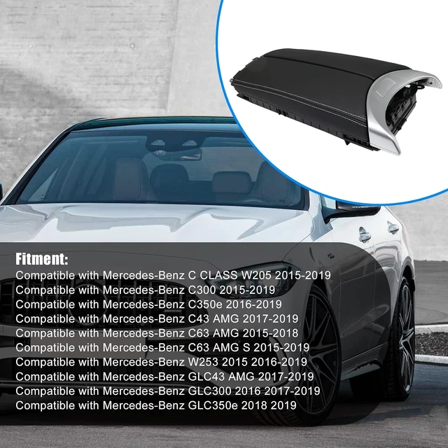 Alt view image 2 of 7 - 1PC ArmRest Front Center Console Storage Lid Compatible with Mercedes-Benz C300 C400 C63 AMG GLC43 2015-2020 Replace A2056808804 A2056800796 A2056805106 A2056805106