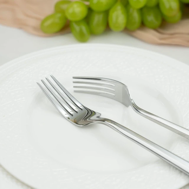 Alt view image 5 of 7 - Hexagon 40-Piece Forged Silverware Set Stainless Steel Flatware Set Cutlery Set,Service for 8,Mirror Finish,Dishwasher Safe