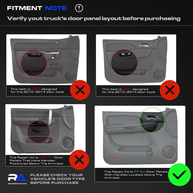 Alt view image 3 of 7 - 25780114 Front Driver Side Door Armrest Repair Fit for Chevrolet/GMC, Black