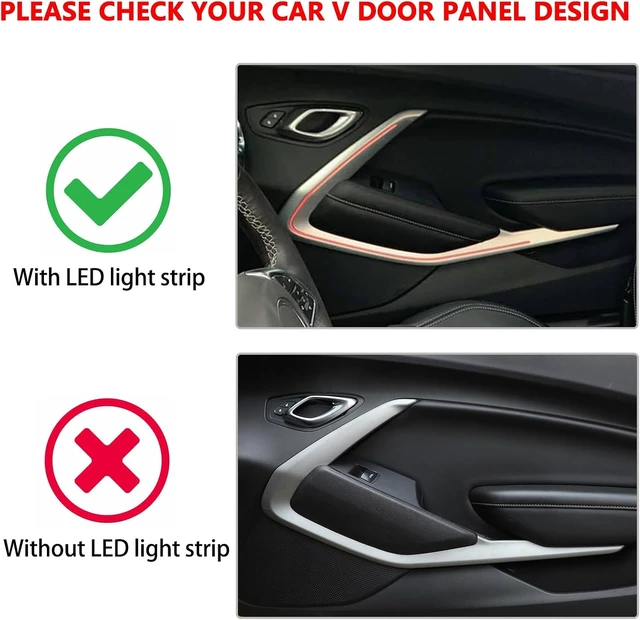 Alt view image 2 of 7 - Carbon Fiber Inner Door Panel Trim Fit for Chevy Camaro 2016-2024