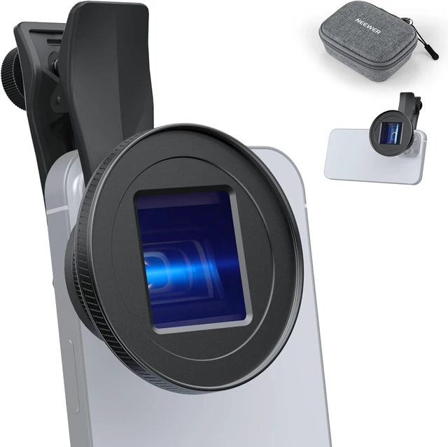 Main image of 1.55X Blue Flare Anamorphic Phone Camera Lens with 17mm Threaded Clip, 4 Elements 4 Groups 2.4:1 Wide Screen Cinematic Mobile Photography Effect Compatible with iPhone Android , LS-75