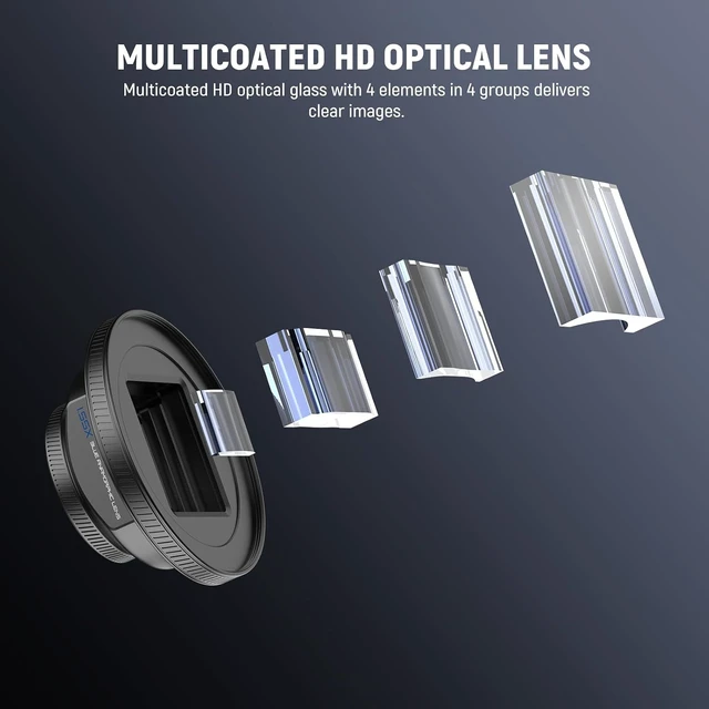 Alt view image 6 of 7 - 1.55X Blue Flare Anamorphic Phone Camera Lens with 17mm Threaded Clip, 4 Elements 4 Groups 2.4:1 Wide Screen Cinematic Mobile Photography Effect Compatible with iPhone Android , LS-75