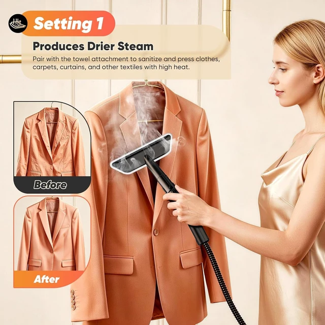 Alt view image 7 of 7 - Steam Cleaner for Home, Battery-Free Trigger Control, Steamer for Cleaning