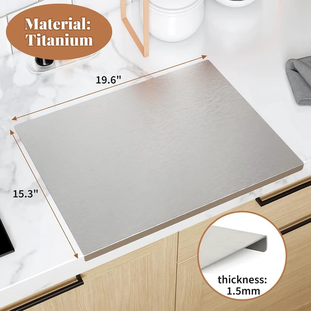 Alt view image 2 of 7 - Titanium Large Cutting Board with Lip Chopping Kneading Board 19.7" X 15.4"