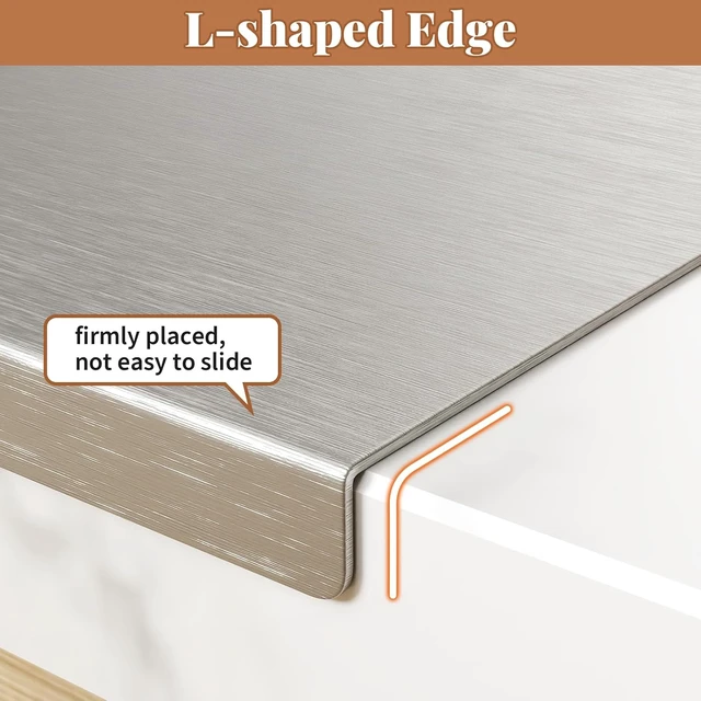 Alt view image 3 of 7 - Titanium Large Cutting Board with Lip Chopping Kneading Board 19.7" X 15.4"