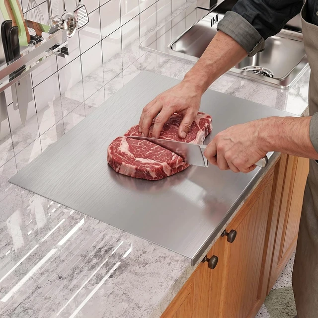 Alt view image 7 of 7 - Titanium Large Cutting Board with Lip Chopping Kneading Board 19.7" X 15.4"