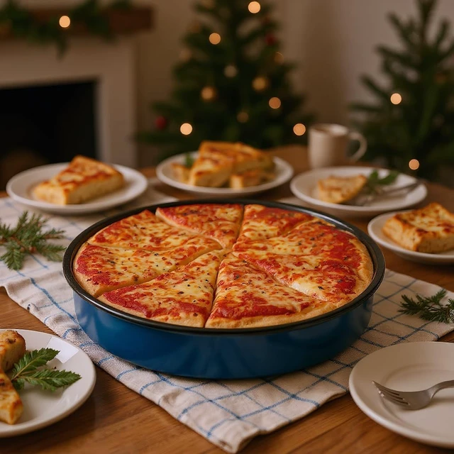 Alt view image 4 of 7 - 3-Pack Enamel Roasting & Baking Pan Set 10/12/14 Inch Round Cake Pans, High Temperature Resistant Baking Dishes for Turkey Pizza Casseroles Oven Bakeware PFOA & PTFE Free Ideal Gift for Mom - CookWare
