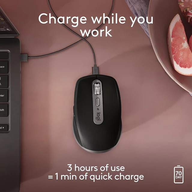 Alt view image 5 of 7 - MX Anywhere 3S Mac Compact Wireless Mouse 8K DPI - Space Grey