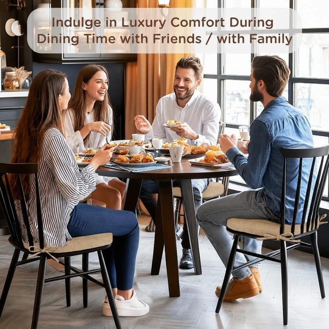 Alt view image 5 of 7 - Dining Chair Cushions 6 Pack, Thick Memory Foam Kitchen Seat Pads