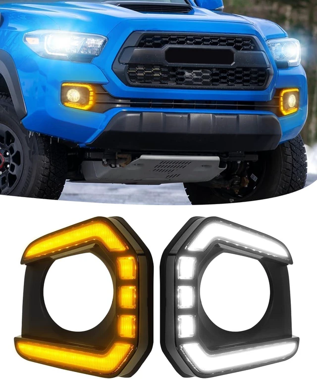 Main image of LED Fog Lights Bezel Assemblies for 2016-2023 Tacoma DRL Amber Turn Signal