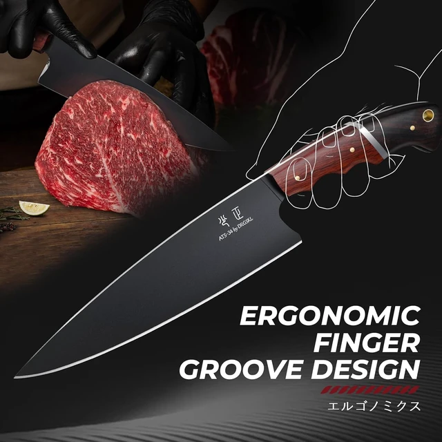 Alt view image 4 of 7 - Kitchen Knife Set with Bag - 6 PCS Chef Knife Set with Wooden Handle
