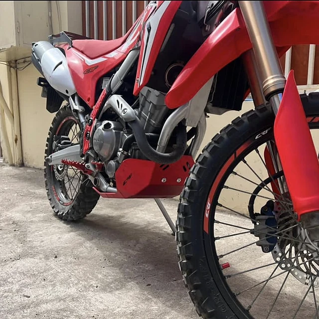 Alt view image 2 of 7 - Compatible with CRF250L CRF 250L Rally 2013-2020 Front Engine Mud Guard Protector Skid Plate (Red)