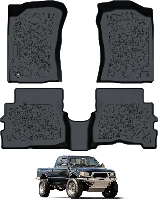 Main image of Car Floor Mats Fit for Toyota Tacoma Xtracab 1995-2004 TPE All Weather Protection Custom Fit Heavy Duty Pickup Truck Foot Liners Odorless Waterproof Interior