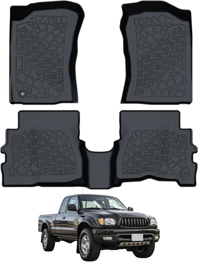 Alt view image 2 of 6 - Car Floor Mats Fit for Toyota Tacoma Xtracab 1995-2004 TPE All Weather Protection Custom Fit Heavy Duty Pickup Truck Foot Liners Odorless Waterproof Interior