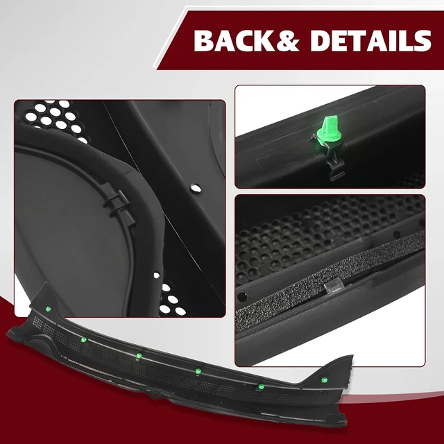 Alt view image 4 of 7 - Windshield Wiper Cowl Cover Panel Kit for 2006-2011 Honda Civic