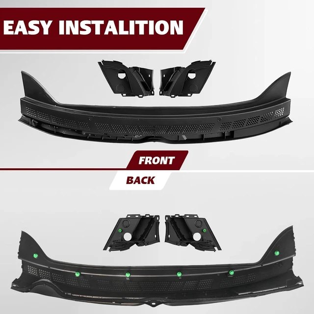Alt view image 5 of 7 - Windshield Wiper Cowl Cover Panel Kit for 2006-2011 Honda Civic