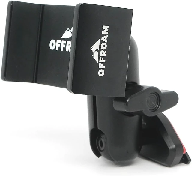 Alt view image 2 of 5 - Phone Mount Made for Jeep Grand Cherokee WK2 2014-2022, CNC-Machined Aluminium, Universal Spring Loaded Holder, 360-Degree Swivel, One-Hand Operation