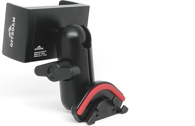 Alt view image 3 of 5 - Phone Mount Made for Jeep Grand Cherokee WK2 2014-2022, CNC-Machined Aluminium, Universal Spring Loaded Holder, 360-Degree Swivel, One-Hand Operation