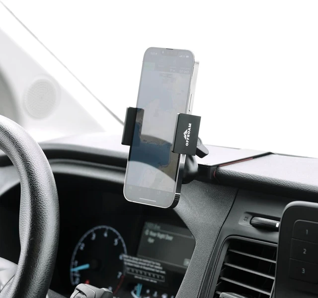 Main image of Phone Mount Made for Ford Transit 2020-2026, CNC-Machined Aluminium, Universal Spring Loaded Holder, 360-Degree Swivel, One-Hand Operation