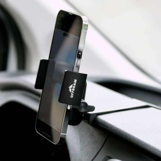Alt view image 4 of 5 - Phone Mount Made for Ford Transit 2020-2026, CNC-Machined Aluminium, Universal Spring Loaded Holder, 360-Degree Swivel, One-Hand Operation