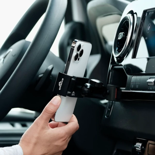 Alt view image 2 of 5 - Phone Mount Made for Mercedes-Benz Sprinter 2019-2026 (MBUX Touchscreen Console (7" or 10.25"), CNC-Machined Aluminium, Universal Spring Loaded Holder, 360-Degree Swivel, One-Hand Operation