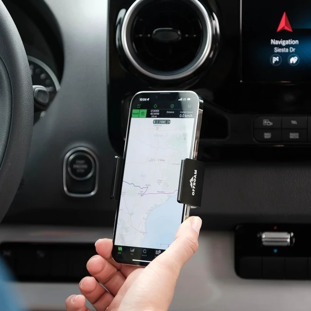 Alt view image 5 of 5 - Phone Mount Made for Mercedes-Benz Sprinter 2019-2026 (MBUX Touchscreen Console (7" or 10.25"), CNC-Machined Aluminium, Universal Spring Loaded Holder, 360-Degree Swivel, One-Hand Operation