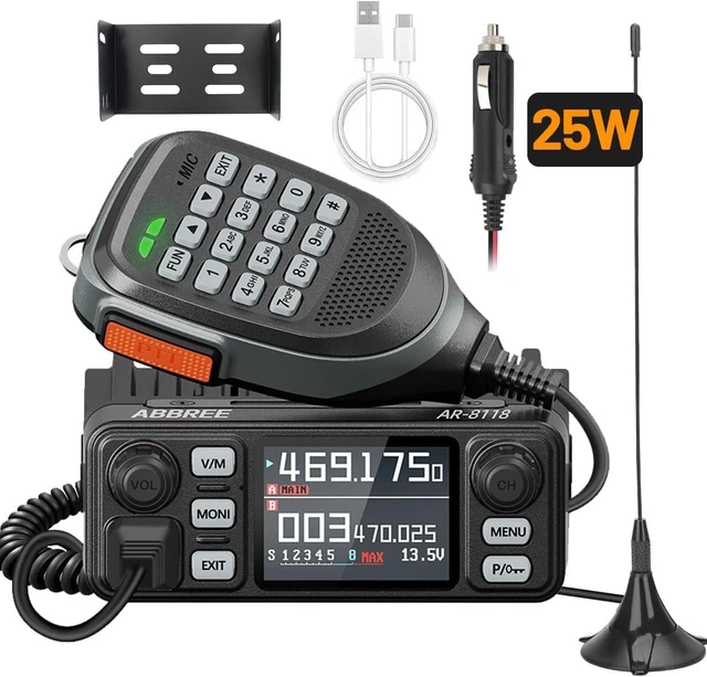 Main image of GMRS Mobile Radio, 25W Long Range AR-8118 GMRS Repeater Capable Base Station, NOAA Emergency Weather Two Way Radio With Programming Cable,Cigar Adatper for Car Vehicle,Off Road Overlanding Gear