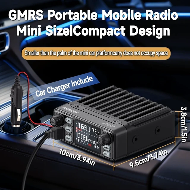 Alt view image 4 of 7 - GMRS Mobile Radio, 25W Long Range AR-8118 GMRS Repeater Capable Base Station, NOAA Emergency Weather Two Way Radio With Programming Cable,Cigar Adatper for Car Vehicle,Off Road Overlanding Gear