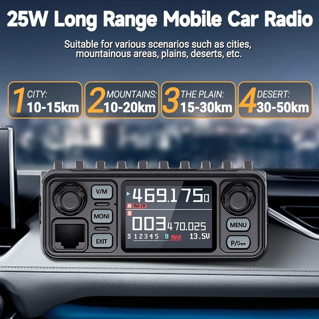 Alt view image 5 of 7 - GMRS Mobile Radio, 25W Long Range AR-8118 GMRS Repeater Capable Base Station, NOAA Emergency Weather Two Way Radio With Programming Cable,Cigar Adatper for Car Vehicle,Off Road Overlanding Gear
