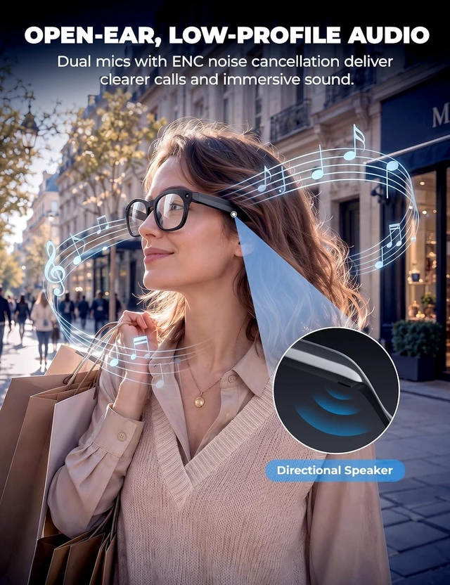 Alt view image 5 of 7 - AI Smart Glasses with Camera for Travel/Meetings/Vlog